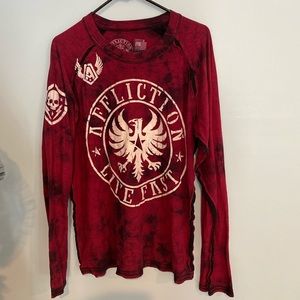 Affliction Live Fast red long sleeve T